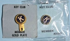 2 KIWANIS International Pins & 3 year pin & New Key Club pin
