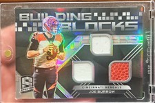 2020 Spectra Football Joe Burrow Rookie Building Blocks Triple Patch RC /99 NFL