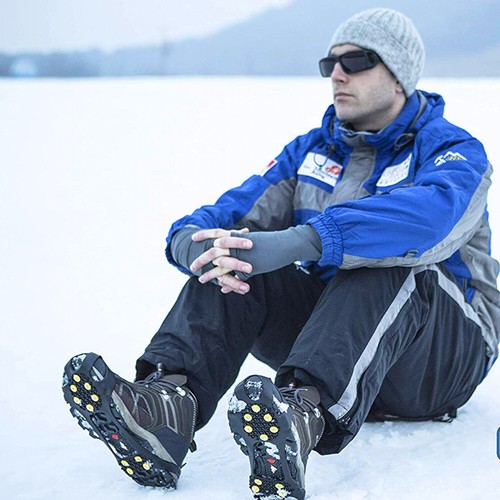 10 Stollen Eisklettern Steigeisen Schnee Griffe Anti Rutsch Schuh Stiefel Stollen Spikes - Bild 10 von 16