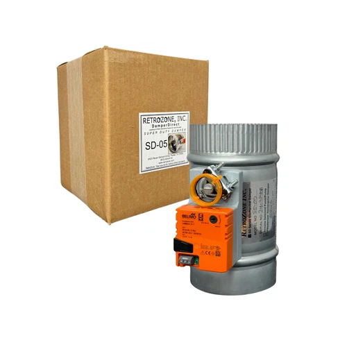 RetroZone™ SD 5" Round Damper - Power Open/Close | 5-Year Warranty | Quick Ship