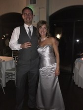 Elegant Silver Strapless Gown FOR SALE