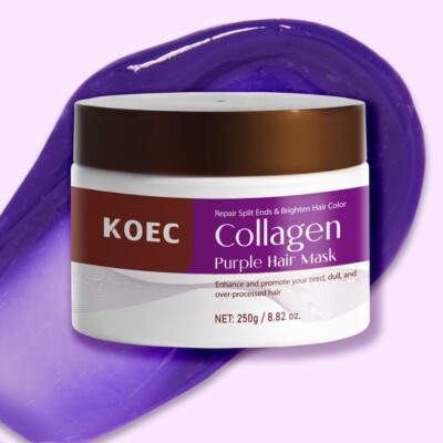 Collagen purple Hair Mask Treatment Deep Repair Conditioning Argan Oil 8.82oz