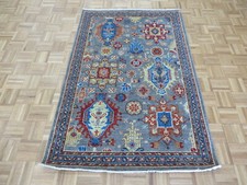 4 x 6 Hand Knotted Gray Fine Oushak Peshawar Oriental Rug G11501