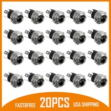 20PCS DC Power Socket Mount With Threaded Nut Panel Connector 3-Pin 5.5 x 2.1mm