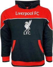 Official Icon Sports Liverpool FC Black & Red Pullover Hoodie - Licensed LFC Fan