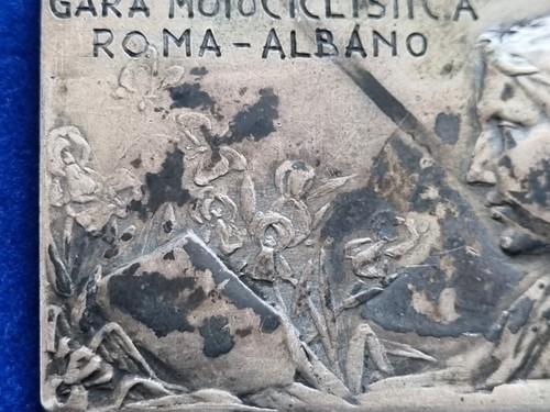 PLACCHETTA ARGENTO CARNEVALE 1924 PREMIO GARA MOTOCICLISTICA ROMA ALBANO LAZIALE - Picture 9 of 19