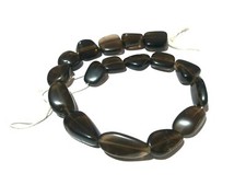 3 Strand Natural Smoky Quartz Nugget Tumble Smooth 14-18mm Loose Beads 8"inch