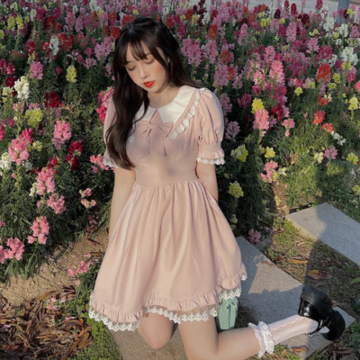 pink dress babydoll Pirouette Babydoll Dress