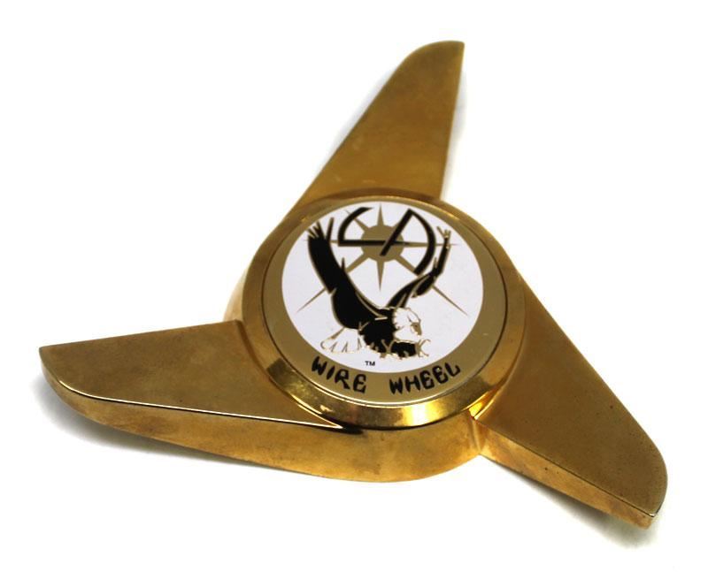 3 BAR GOLD SPINNERS LA WIRE WHEEL CENTER CAP BOLT ON LA36B USED eBay