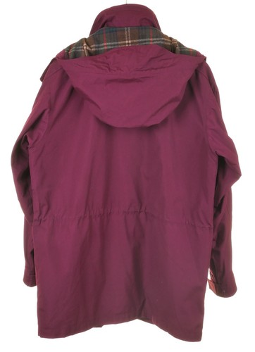 Chaqueta Eddie Bauer Franela Lana Forrada Montaña Parka Granate Algodón Poli Con Capucha M - Imagen 8 de 13