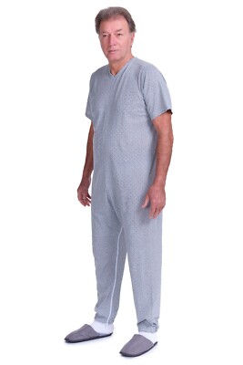 Pigiama Sanitario Smanicato Estivo Ferrucci - Tutone Con Zip Posteriore, Cotone, Anziani (9008/7) - Foto 8