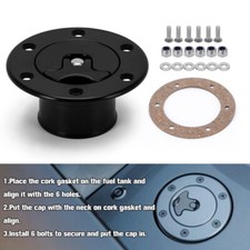 Fuel Filler Neck Pop-up Fuel Cell Gas Cap Flush Mount Aluminum 6 Hole 35.5mm