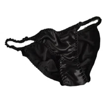 2 Pairs Women's 100% Silk Bikinis Satin Panties Underwear Comfortable Intimates