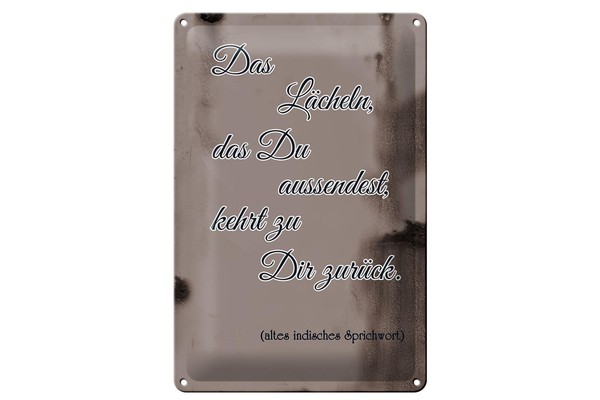 Blechschild Spruch 20X30 Cm Das LäCheln Das Du Aussendest Deko Schild Tin Sign-image