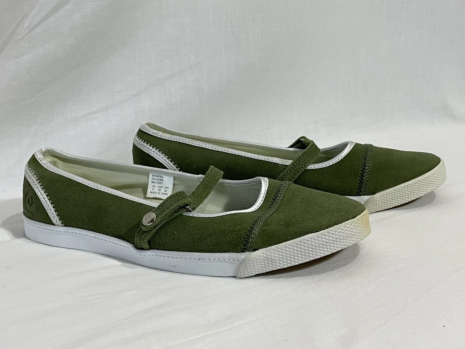 Zapatos Gravis para mujer talla 8 verde gamuza planos zapatillas sin cordones Catalina Mary Jane Foto 4 de 4