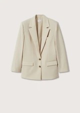 Pernille X Mango Structured Wool Blazer Sz S