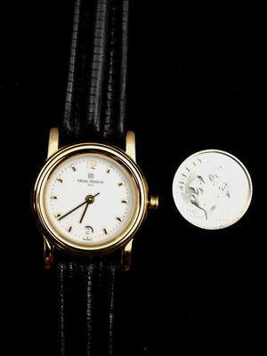 Wristwatch, Lady's, Michel Herbelin Gold Leather ETA Swiss 7J NOS 1980s France
