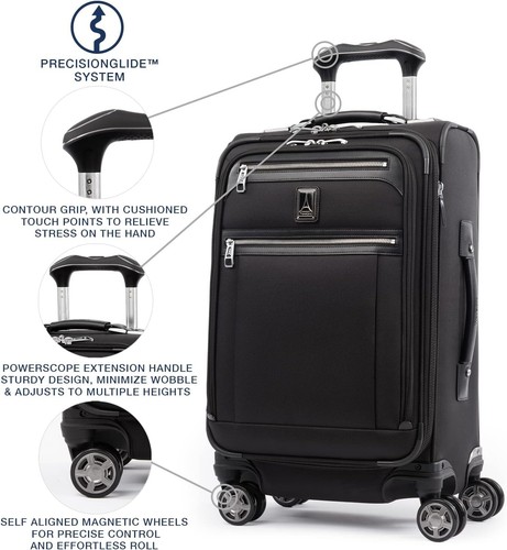 Travelpro Platinum Elite 21" Expandable Carryon Luggage 8 Wheel Spinner USB Suit - Picture 5 of 12