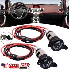 2PCS 12V Car Cigarette Socket Lighter Power Plug Outlet with Line for Motorcycle