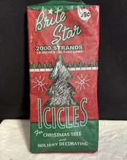 Brite Star 2000 Strands Silver Icicles, 18 Long, Made in USA NEW SEALED Vintage