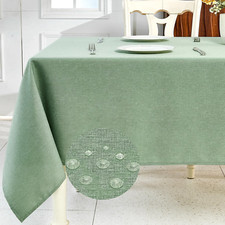 Textured Linen Table Cloth for Rectangle Tables - Sage Green Tablecloths Rectang