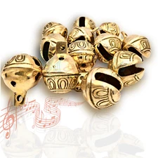One Dozen 1.5 Inches High Polished Brass Sleigh Horse Jingle Polar Bells