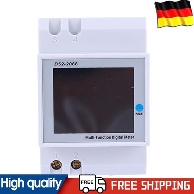 Din Rail Digital Power Energy Meter 6-in-1 AC 40-300V 100A Ampermeter Wattmeter