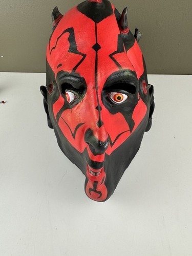 Vintage 2002 Darth Maul Halloween Costume Adult Mask Lucas Films Brand Star Wars - Picture 2 of 7