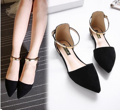 white flats with ankle strap