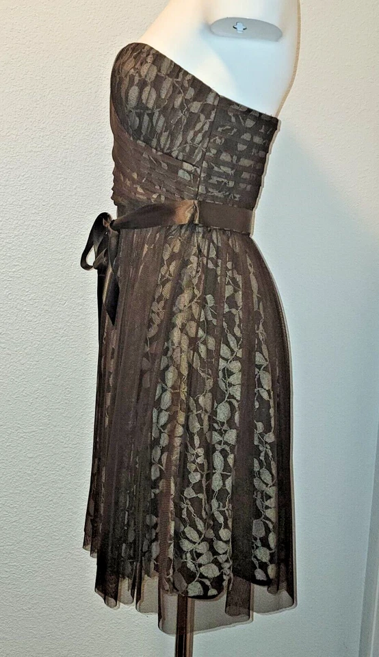 Vestido halter Max and Cleo para mujer talla 6 chocolate Sweatheart Foto 2 de 4