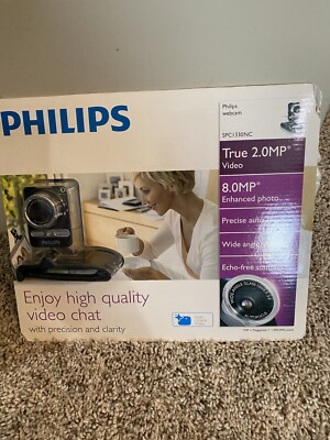 Philips SPC1330NC Webcam True 2.0MP Video 8.0MP Photo Autofocus Wide Angle Lens