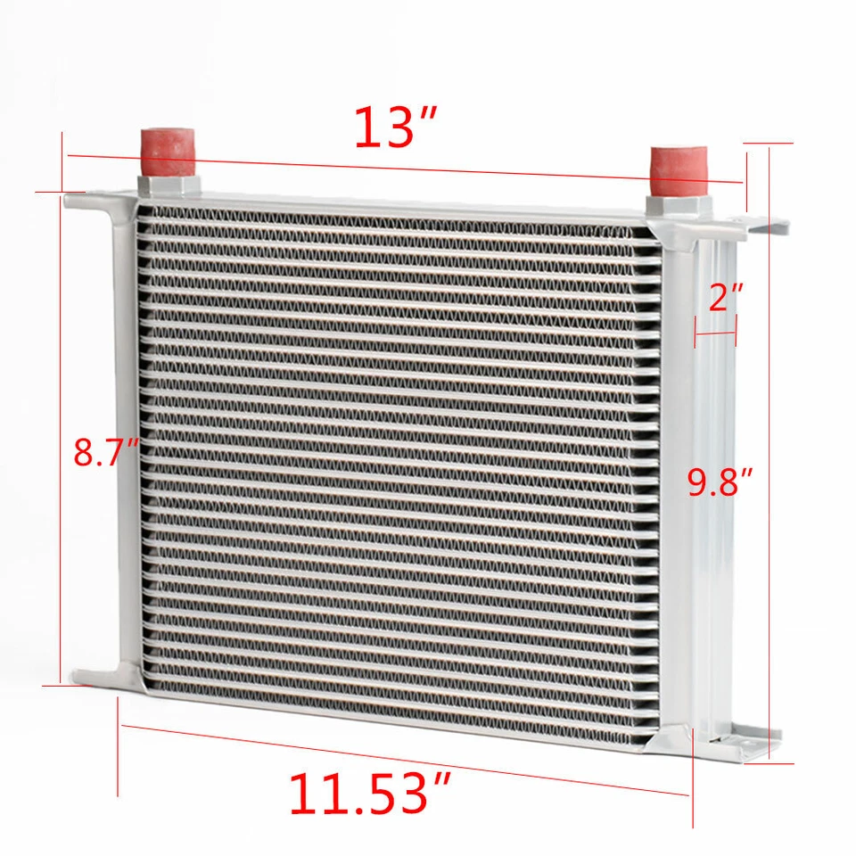 Enfriador de aceite de carreras de transmisión de motor de aluminio universal AN-10AN 30 filas negro Foto 3 de 4