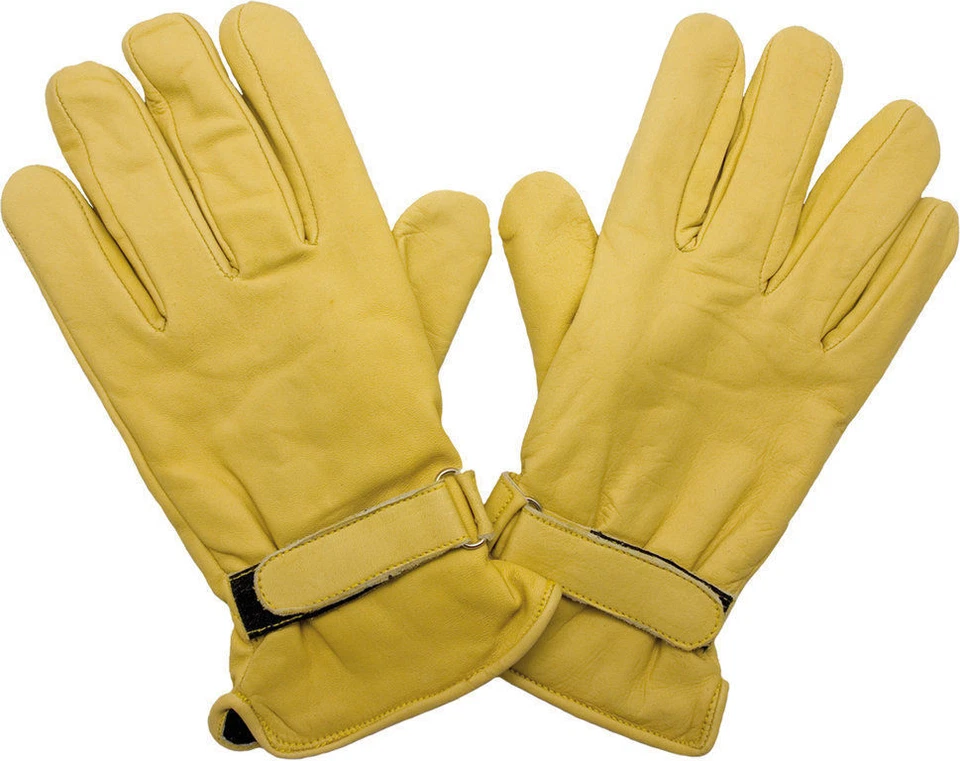 RUNNING BEAR Western Leder Biker Vespa Reit Handschuhe Beige 50s Rockabilly Gloves gefüttert