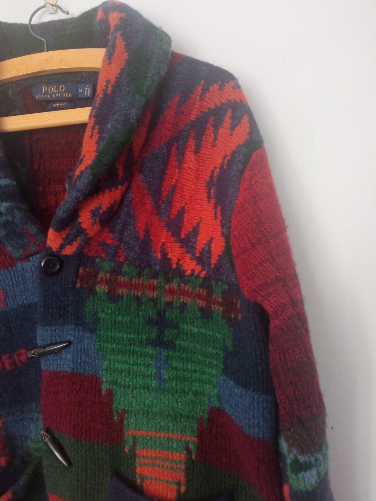 A Rare Polo Ralph Lauren Hand Knitted Aztec Cardigan Unisex image 5