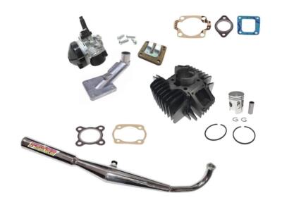 Tuning Auspuff + Zylinder + Vergaser + Ansaugstutzen Set für Tomos A3 A35 A35