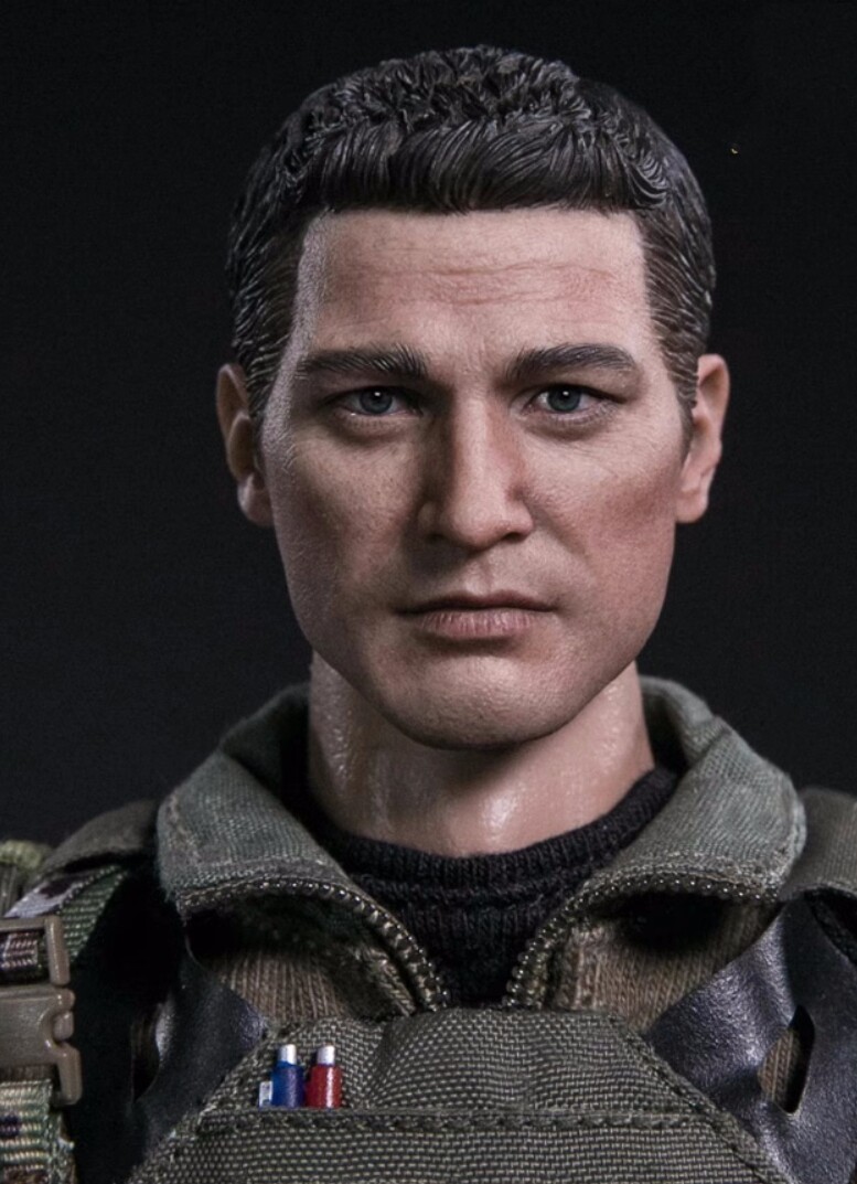 1/6 Young Male Head Sculpt FBI Soldier Model for 12