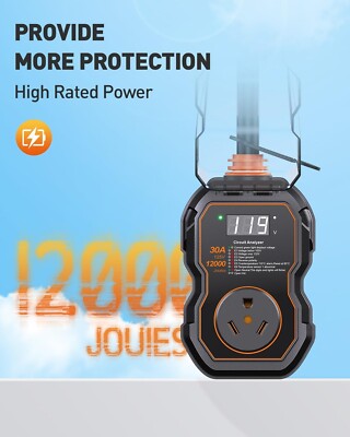 Parafoudre/Protecteur De Surge RV GEARGO 30A 8000J - Étanche Avec Écran LED Intelligent