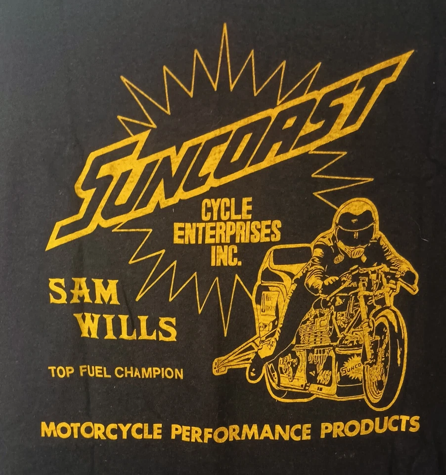 CAMISA VRHTF DE COLECCIÓN NHRA SUNCOAST CYCLE ENTERPRISES SAM WILLIS TOP FUEL CHAMPION XL Foto 4 de 4