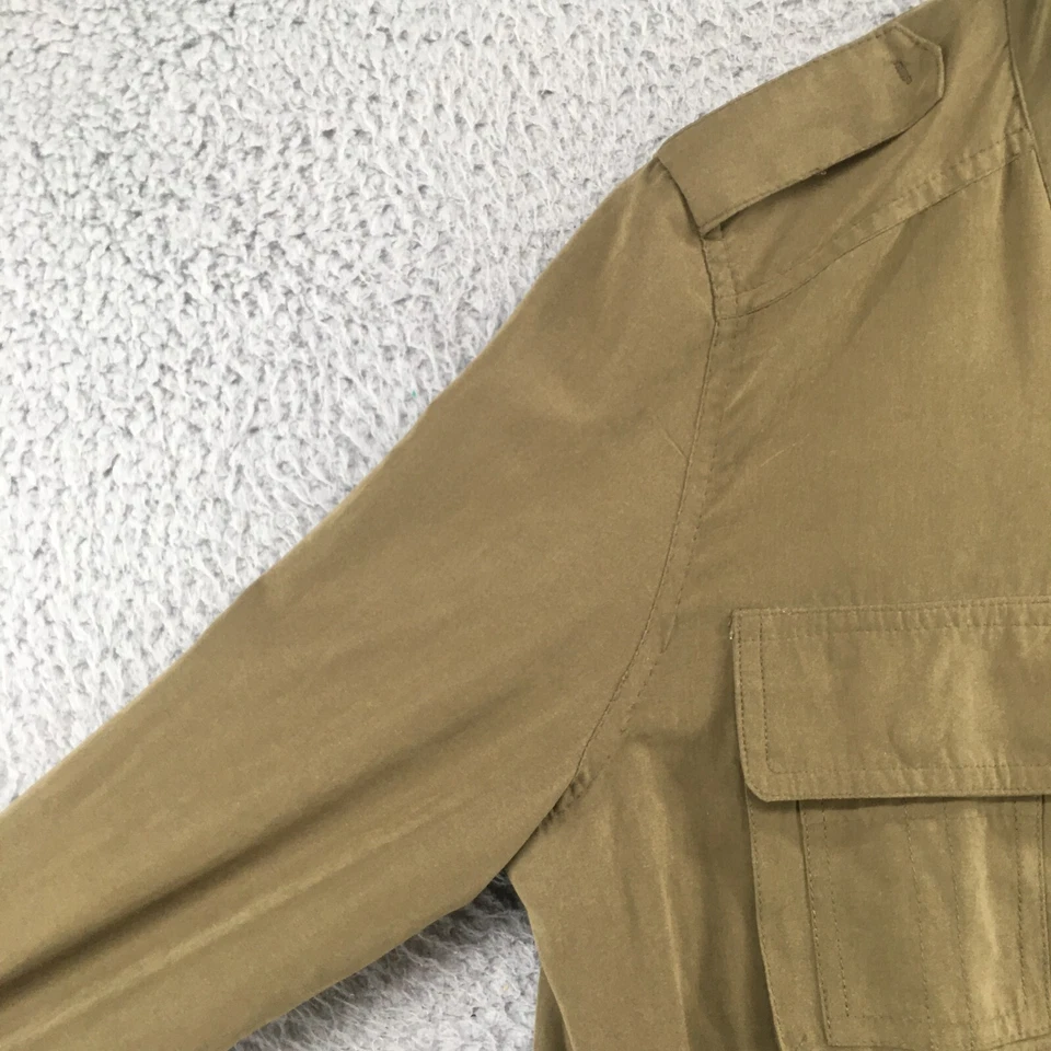 Chaqueta utilitaria Love Tree para mujer grande verde manga larga bolsillos cuello falso informal Foto 4 de 4