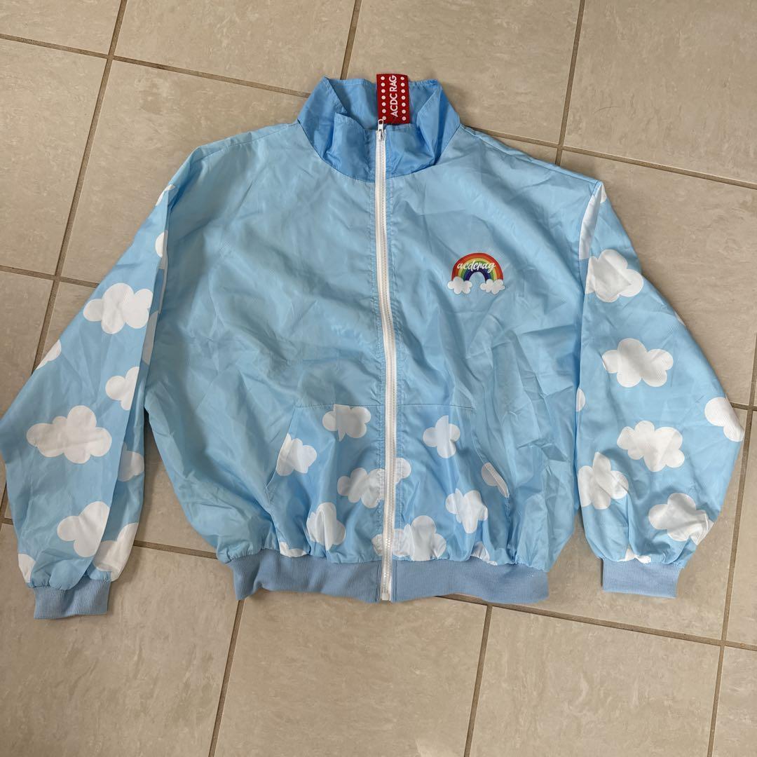 AC/DC Rag Light Blue Cloud Pattern Jacket, New, Unique Design, Lightweight-image