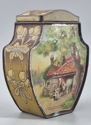 Jugendstil Blechdose Tee Dose Antique England Tin Tea Box Art Nouveau (74)