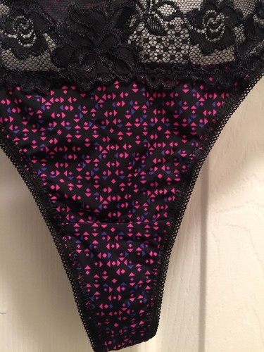 Lo último Rosa Azul Geométrico Tanga Bragas 3X/10 Sexy Negro Floral Encaje Cintura Dividida - Imagen 3 de 11