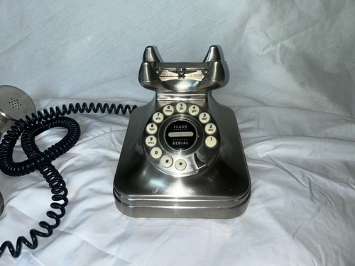 VTG Home Biurko Telefon Grand Phone Szczotkowany metal Przycisk DZIAŁA LATA 90. - Zdjęcie 4 z 6