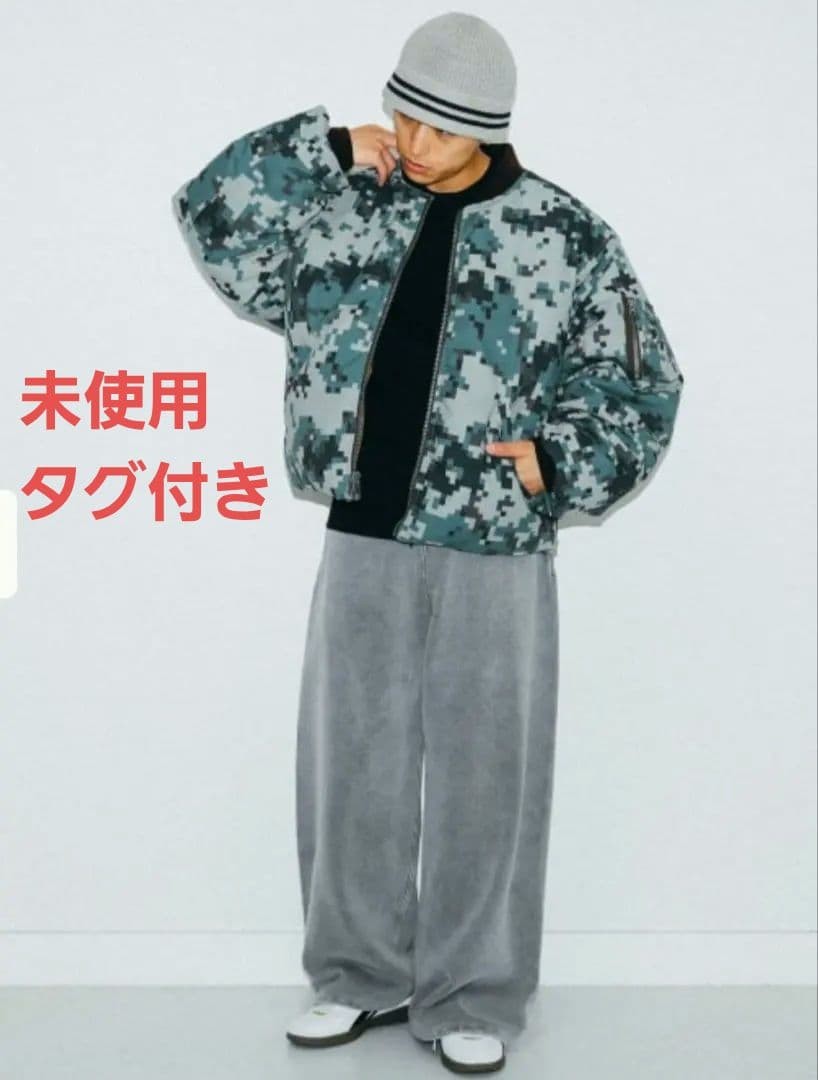 BEAMS Reversible Down Flight Jacket Camouflage MA… - image 1