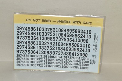 HO scale decals Herald King N-8 numbers square roman BLACK