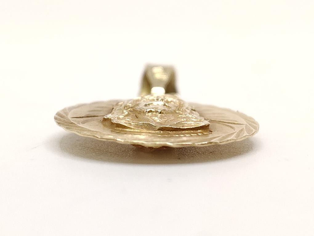 10K Yellow Gold Solid Double Sided Pendant 3.73G … - image 7