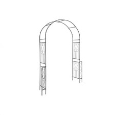 Metal Garden Arch 95 In. X 66 In. Arbor Backdrop Stand for Various Climbing Plan