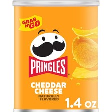Pringles Potato Crisps Chips, Cheddar Cheese, 1.4oz Can