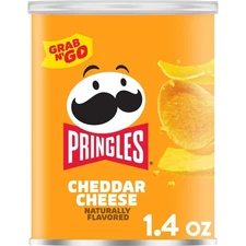Pringles Potato Crisps Chips, Cheddar Cheese, 1.4oz Can