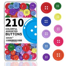 210 pcs Assorted Buttons for Crafts 4 Sizes Buttons for Clothes